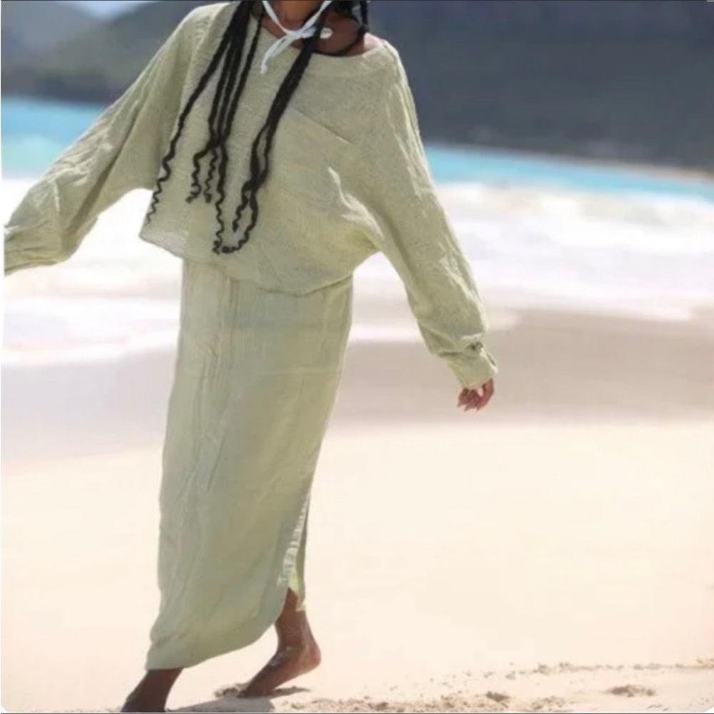 NWT Free People Easy Weekend Set In Luna Moth